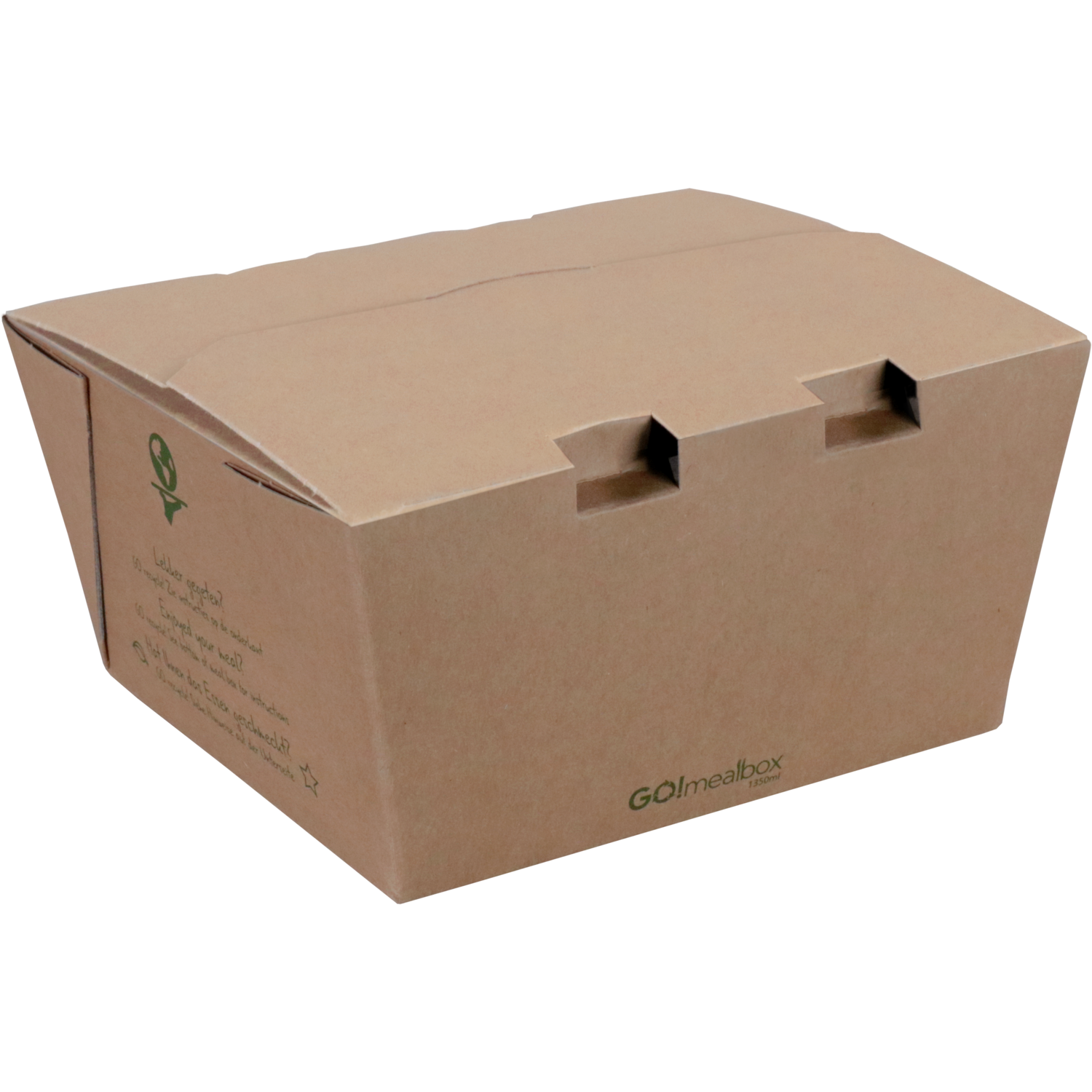 Fonkels Go!Mealbox, 1350ml, 15x15x7.5cm, karton, bruin 1