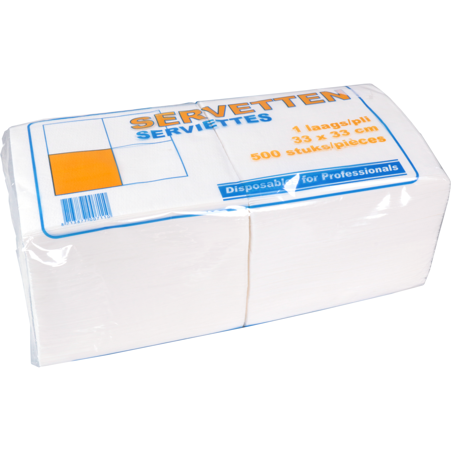 Servet, 1/4 vouw, 1-laags, 33x33cm, papier, wit 5