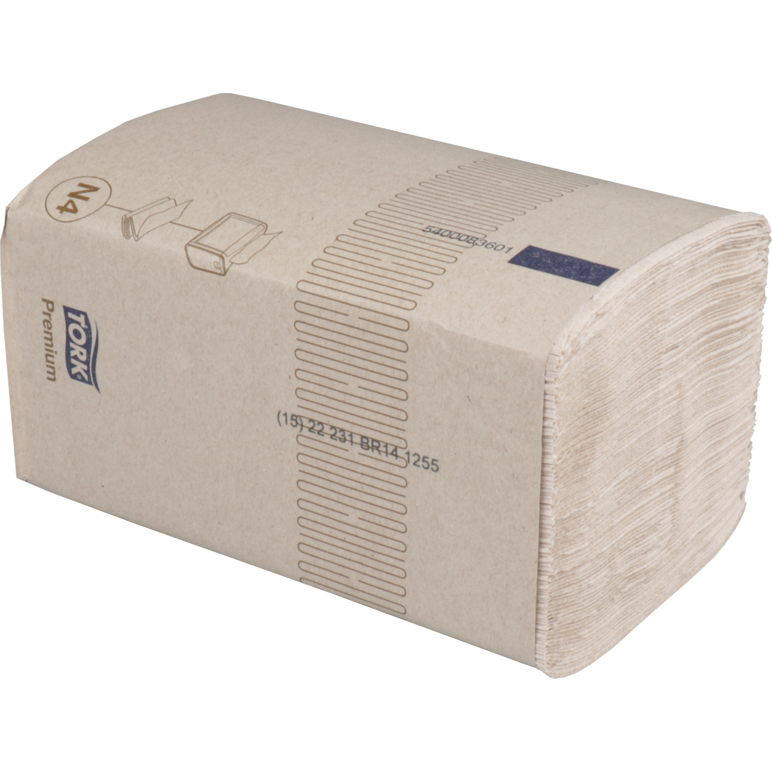 Servet, dispenserservet, 1/4 vouw, 2-laags, 21.3x16.5cm, papier, naturel 2