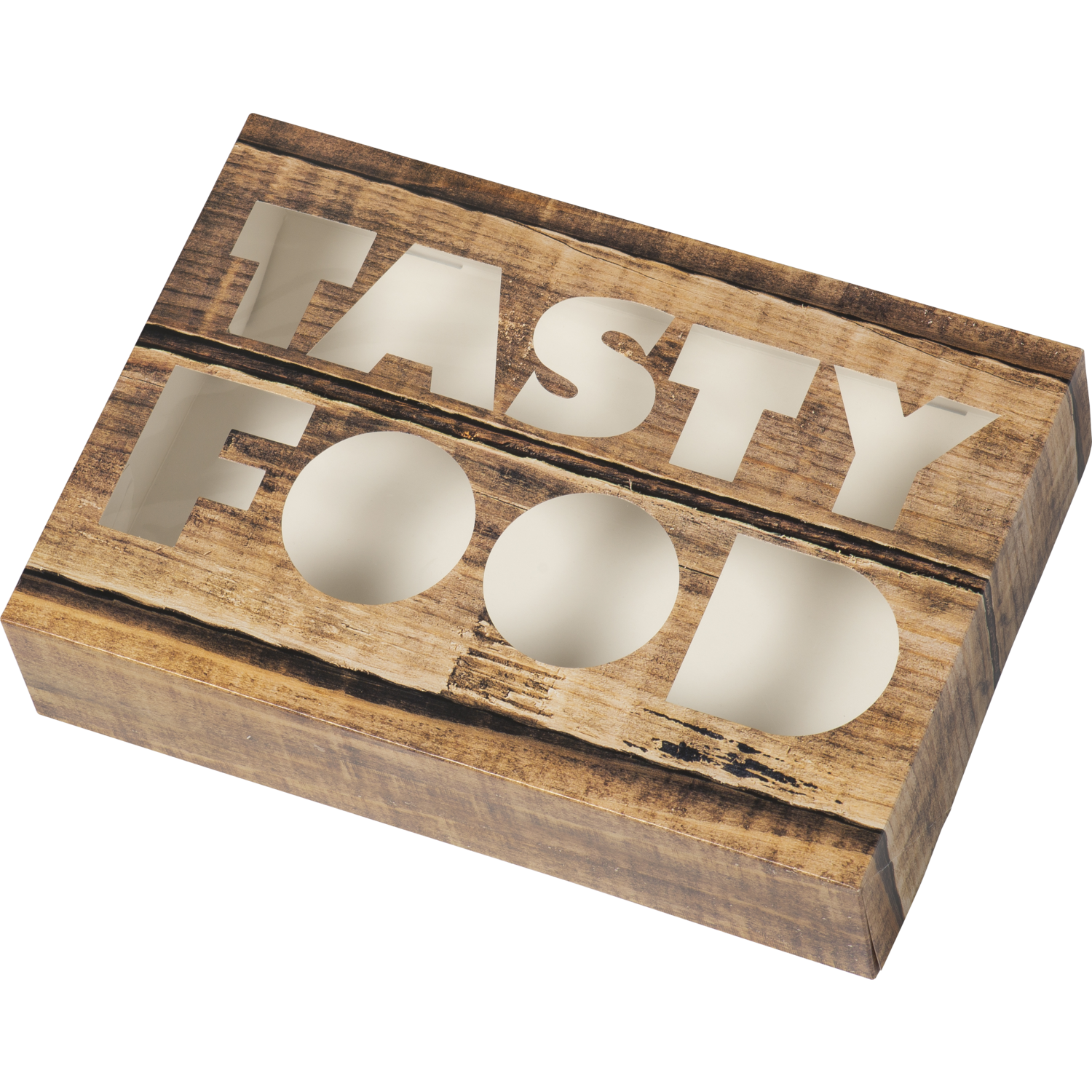  Cateringdoos, Tastyfood, karton + PP, 357x247x80mm, bruin 1