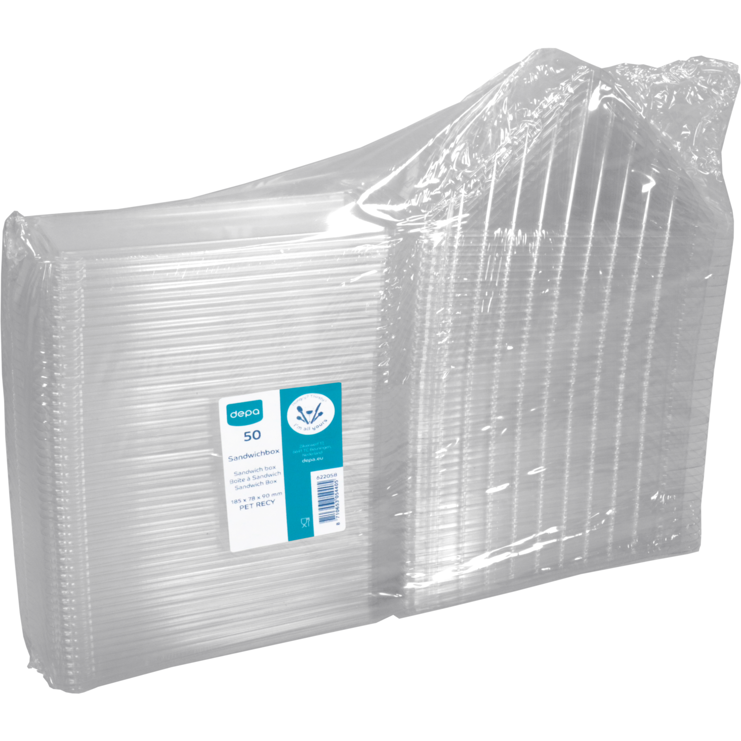 Depa Sandwichbox, 185x78x90mm, gerecycled PET, glashelder 6