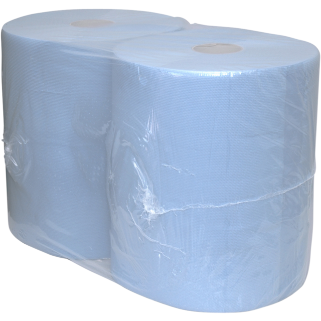 Qleaniq® Poetspapier, 3-laags, op rol, 37cm, 190m, papier, blauw 1