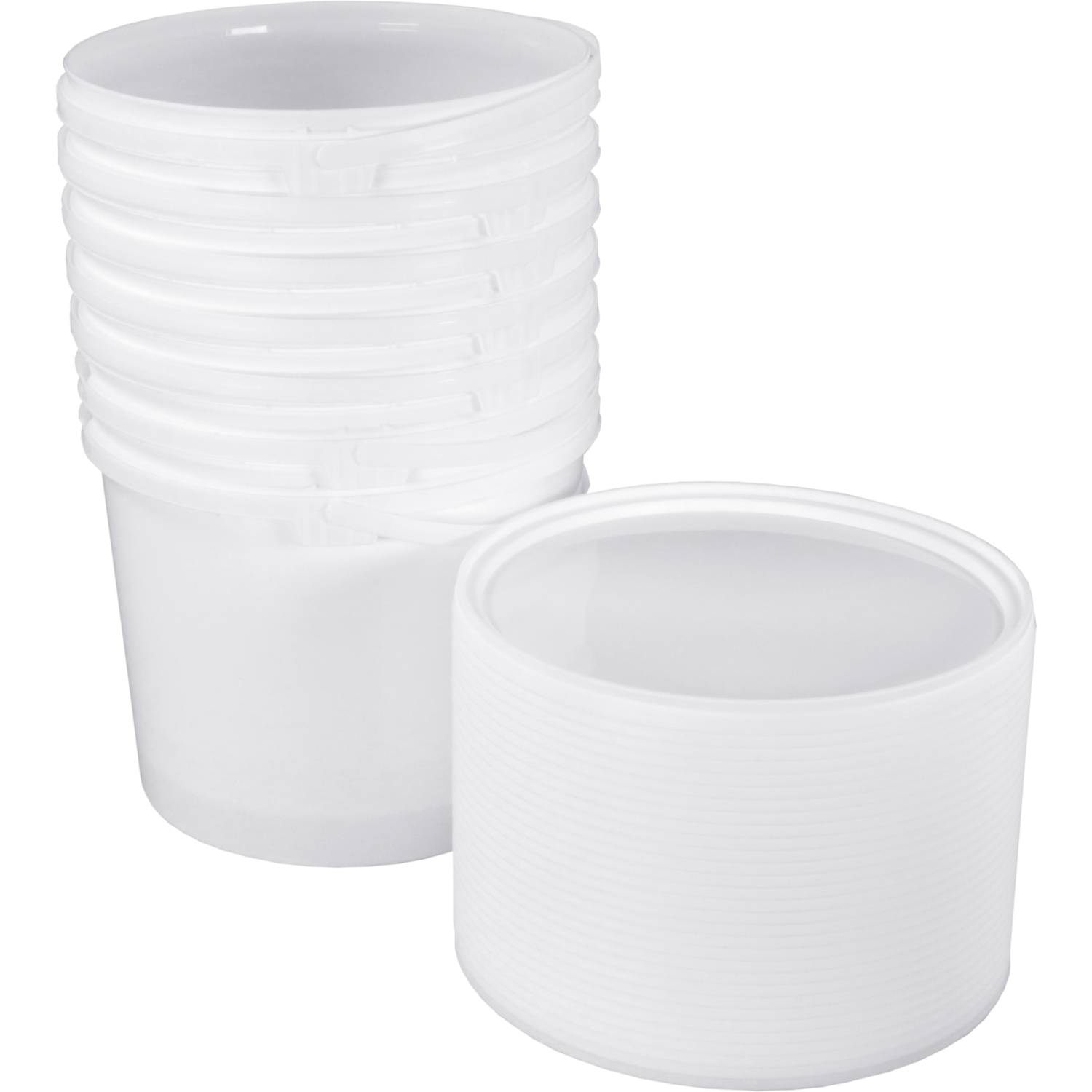 Emmer, PP, 187mm, ∅225mm, rond, 5l, wit 4
