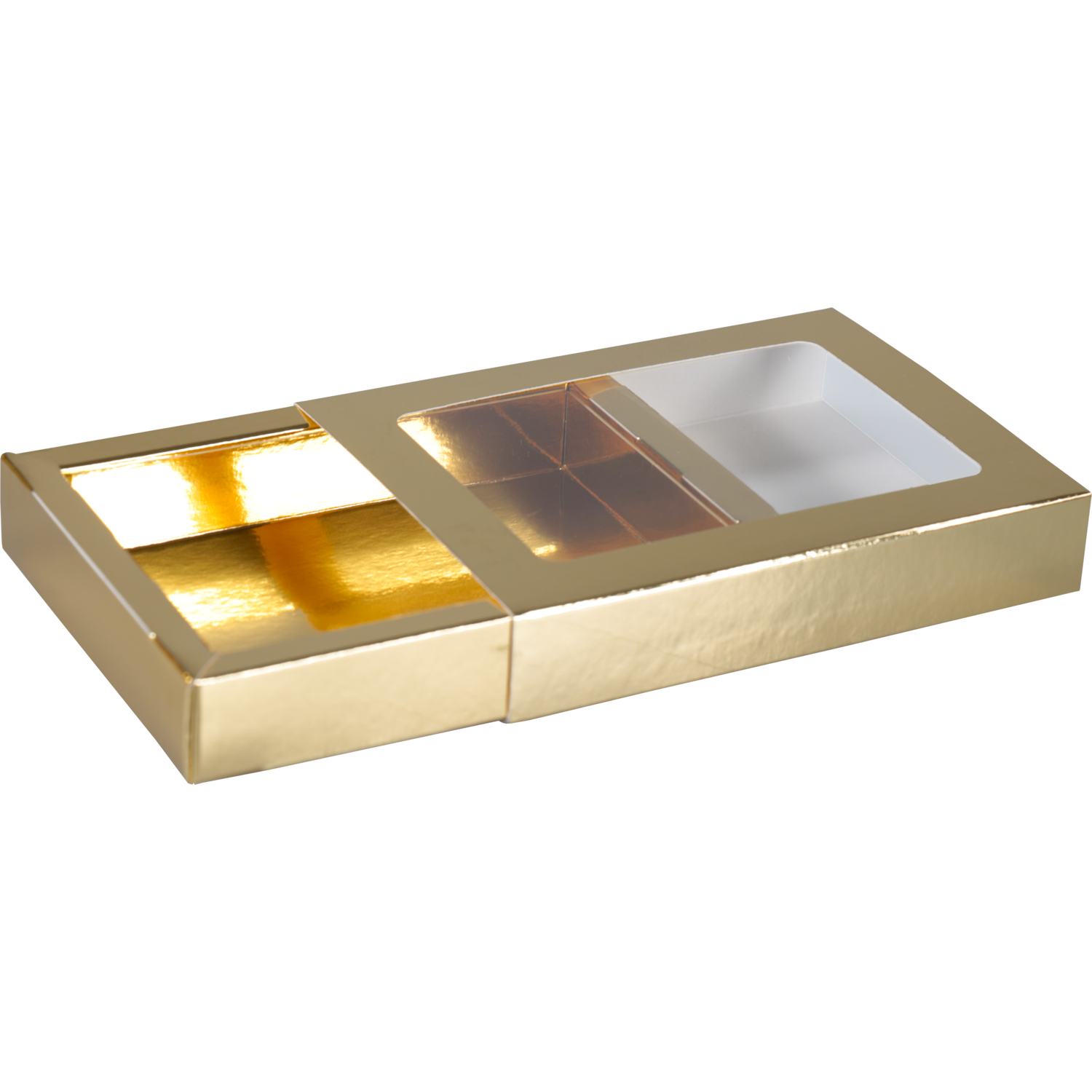  Chocoladeletterdoos, GK4, karton + PET, 149x109x31mm, Sinterklaas, goud 2