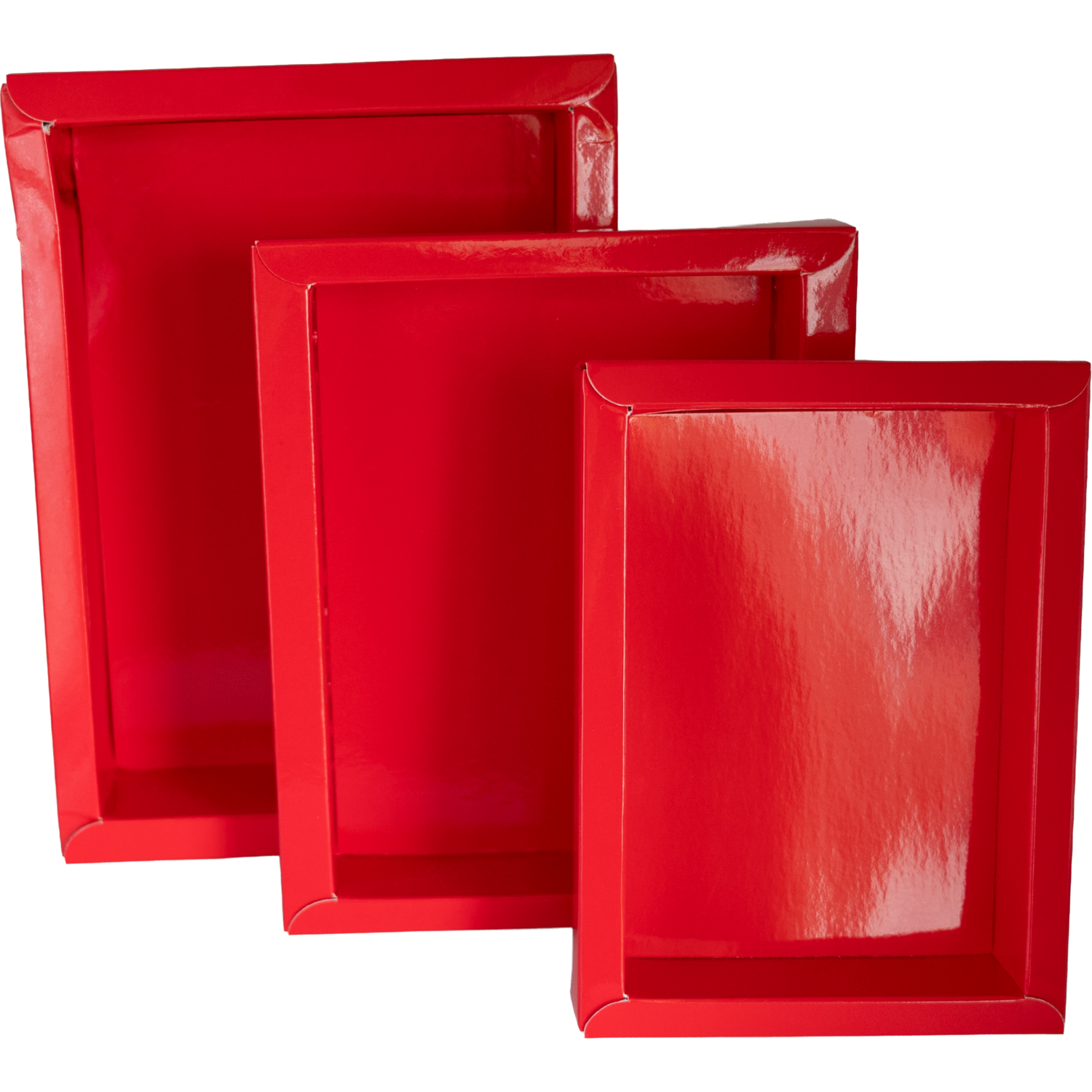  Chocoladeletterdoos, excl. deksel, GK7, karton + PET, 175x125x35mm, Sinterklaas, rood 2