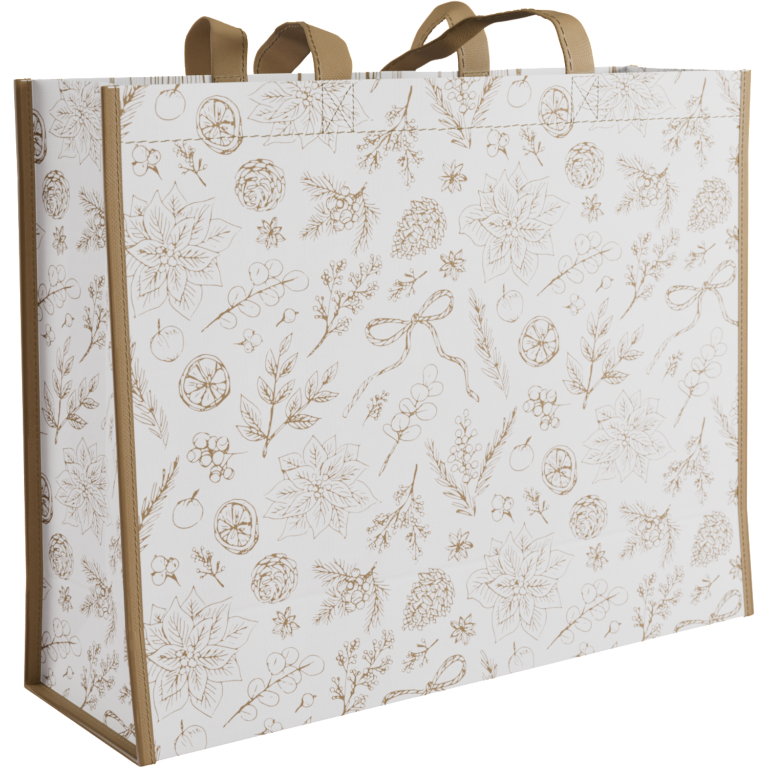 Shopper, Kerstmis, PP, Botanical, 45x 15x36cm,  1