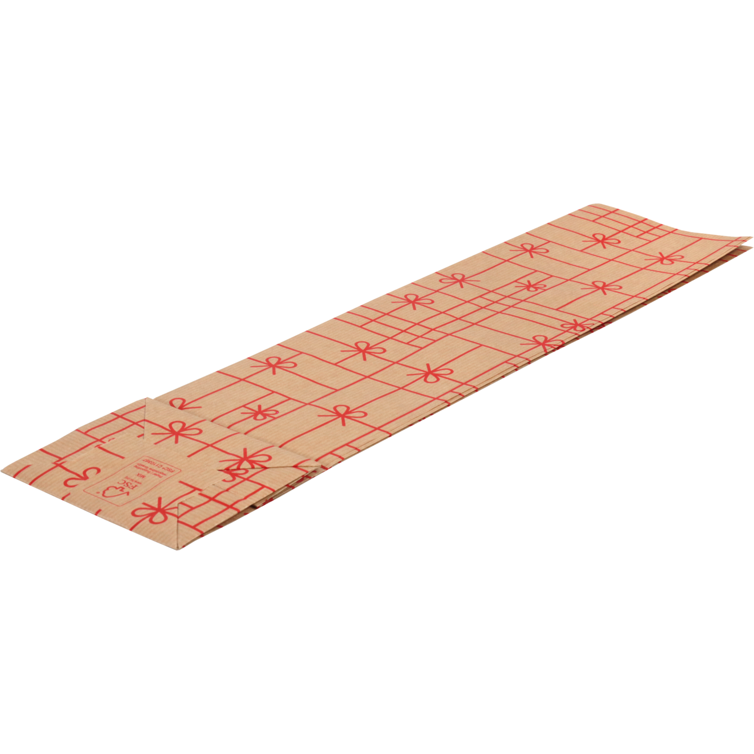 Fleszak, 10x41x8cm, Strikken, papier, bruin/rood 4