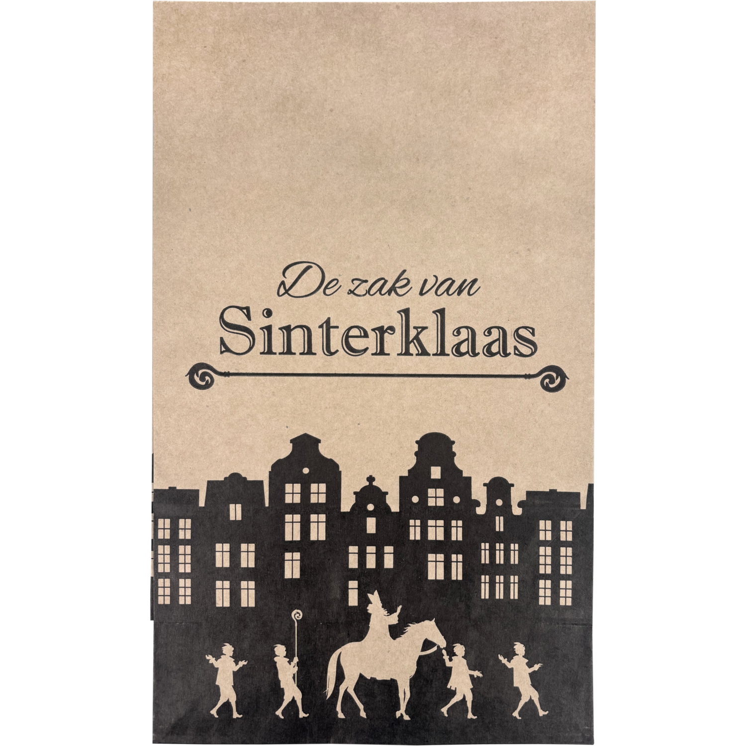 Zak, Blokbodemzak, Papier, 18/ 10x31cm, De zak van Sinterklaas, bruin 3