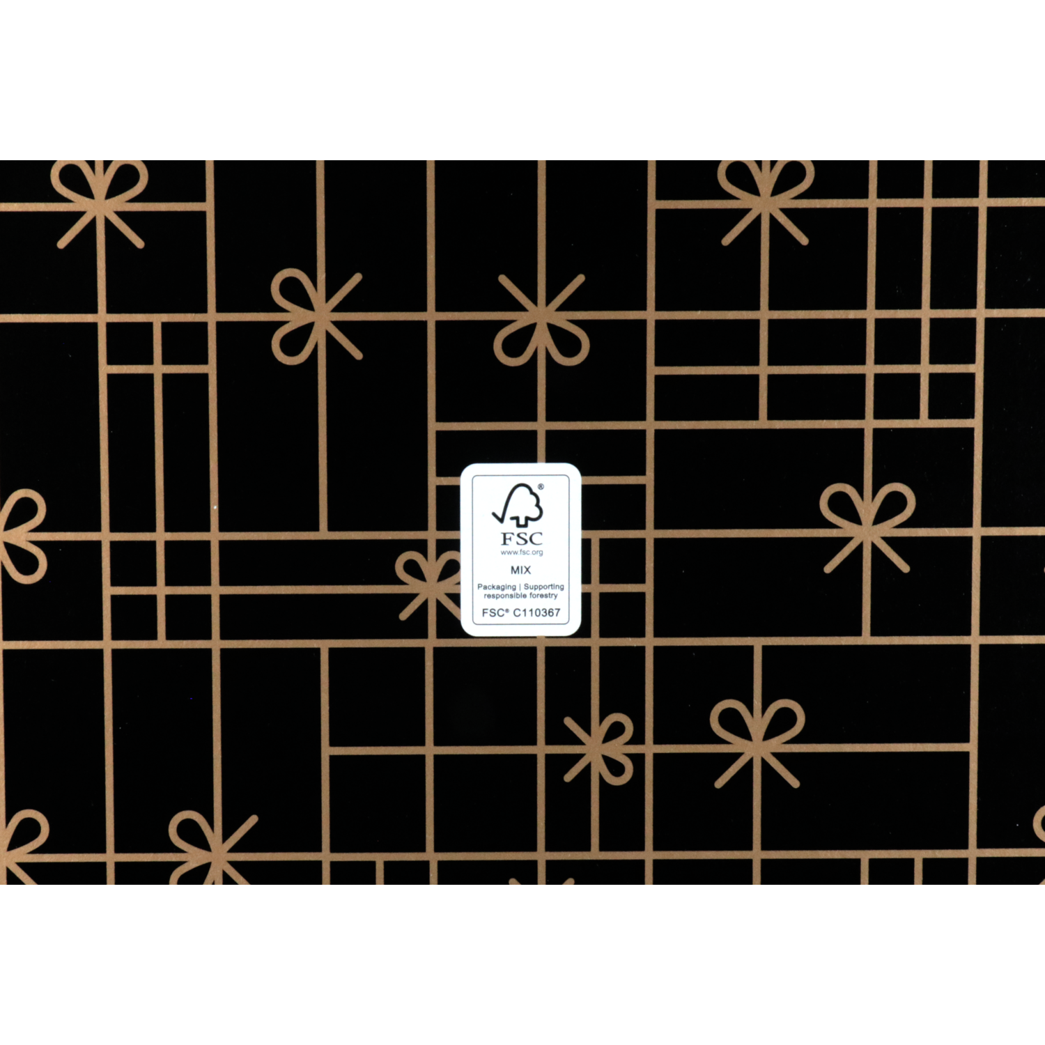 Mand, golfkarton, 432x270x258mm, 43.2x27x25.8cm, rechthoekig, zwart/goud 4
