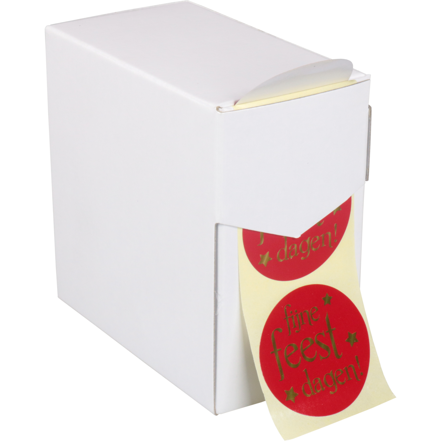 Etiket, Cadeauetiket, papier, Fijne Feestdagen, ∅45mm, rood/goud 2
