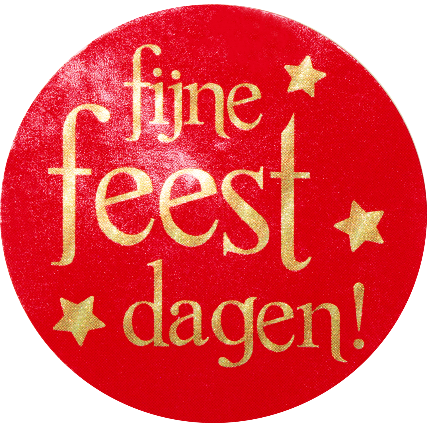 Etiket, Cadeauetiket, papier, Fijne Feestdagen, ∅45mm, rood/goud 1