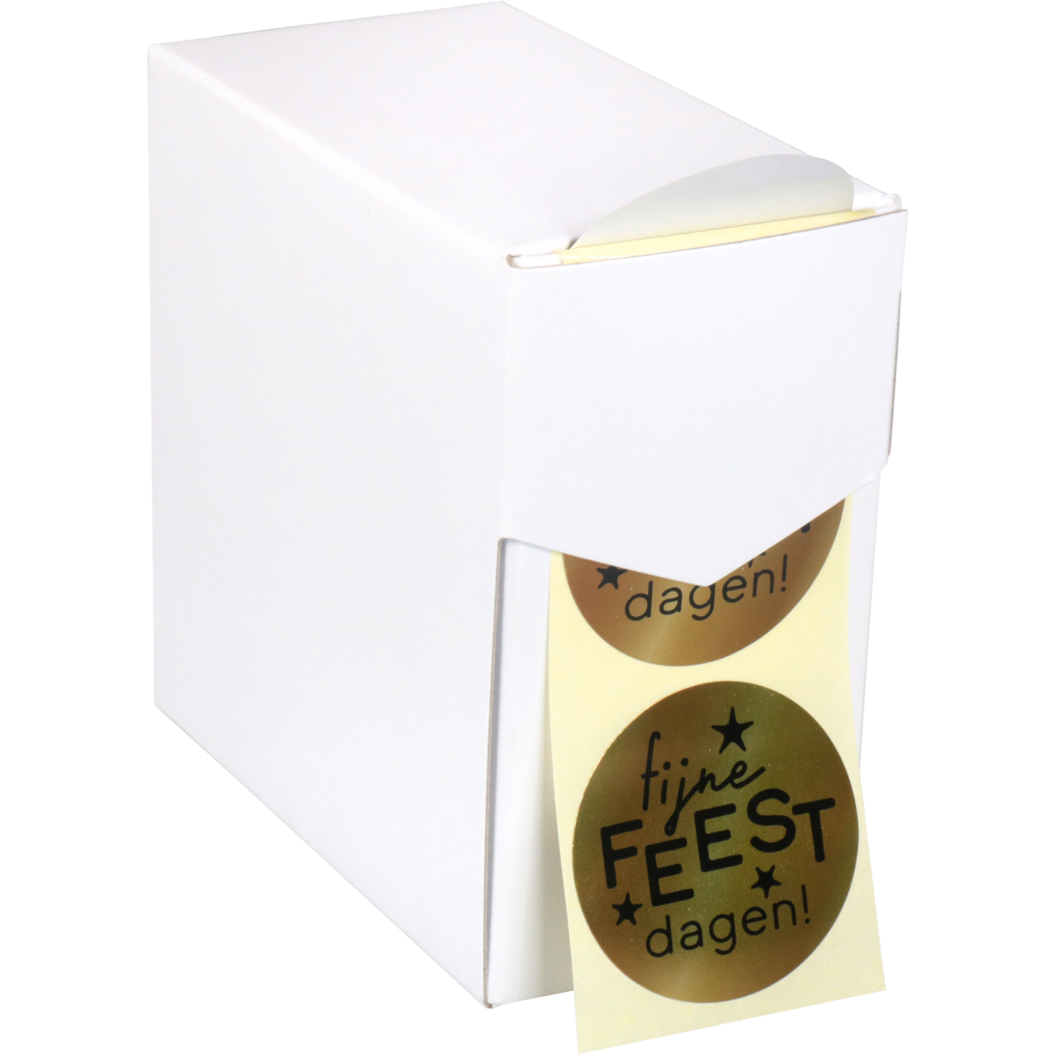 Etiket, Cadeauetiket, papier, Fijne Feestdagen, ∅45mm, goud/zwart 2