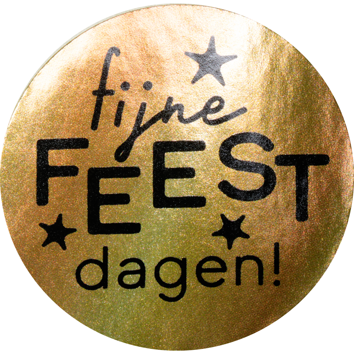 Etiket, Cadeauetiket, papier, Fijne Feestdagen, ∅45mm, goud/zwart 1