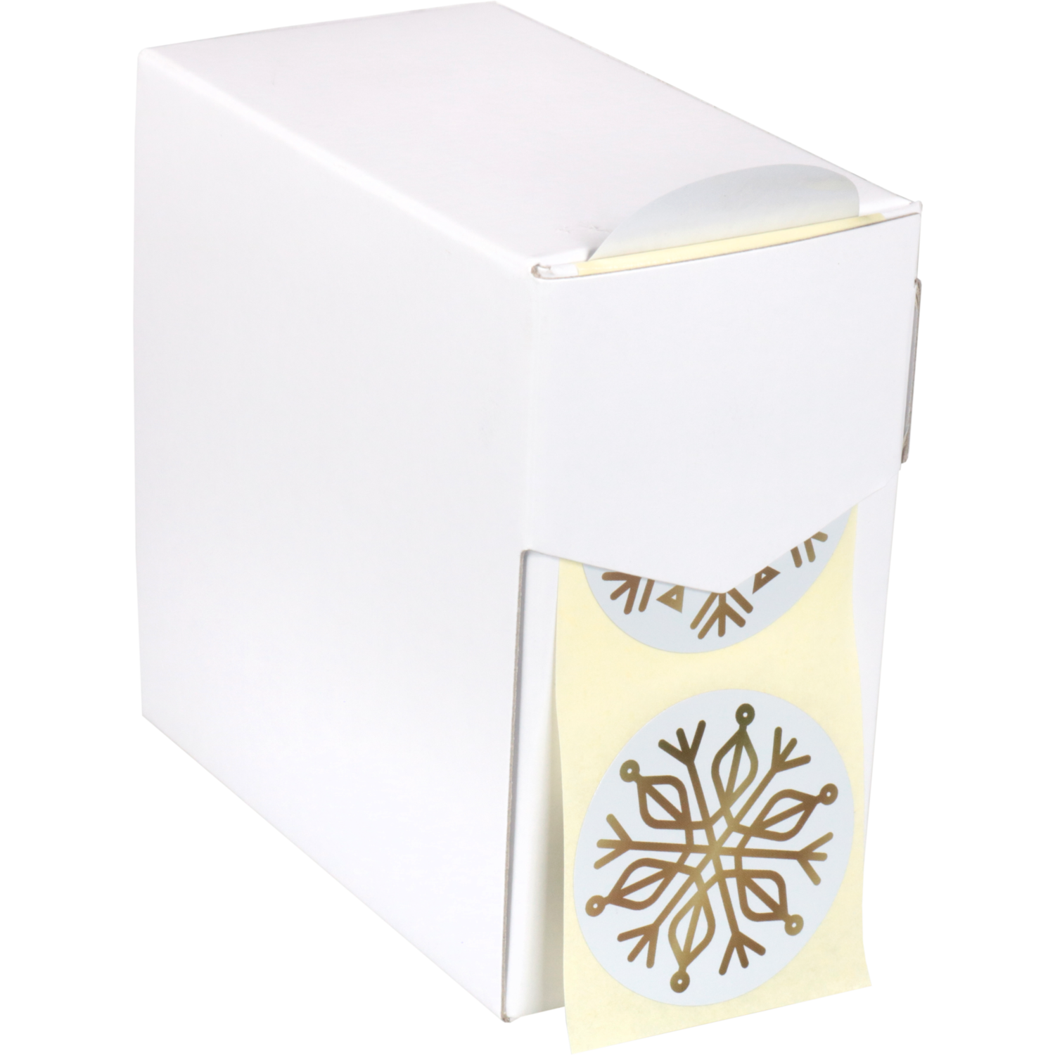Etiket, Cadeauetiket, papier, IJskristallen, ∅45mm, wit/goud 2