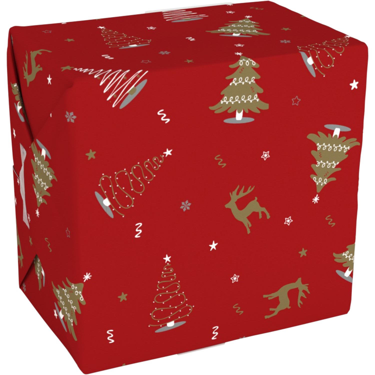 Cadeaupapier, 50cm, 200m, 80gr/m², Wonderful Time, rood/goud 1