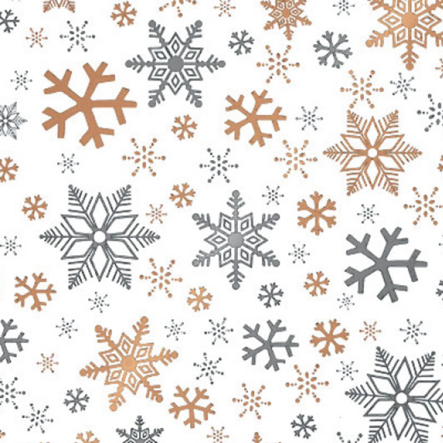 Cadeaupapier, 50cm, 100m, Sneeuwvlok, wit/goud/zilver 1
