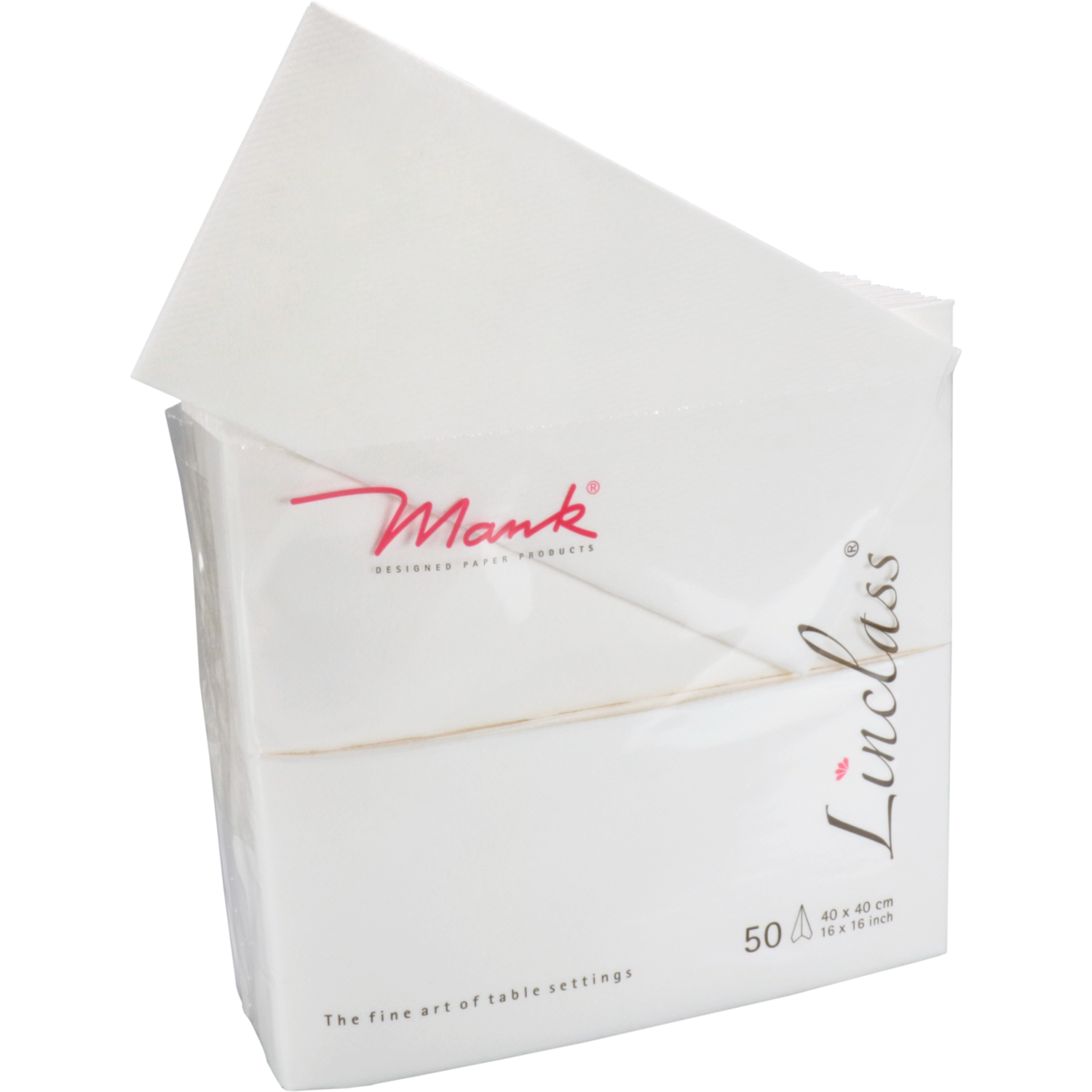 Servet, 1/8 vouw, 40x40cm, airlaid, wit 5