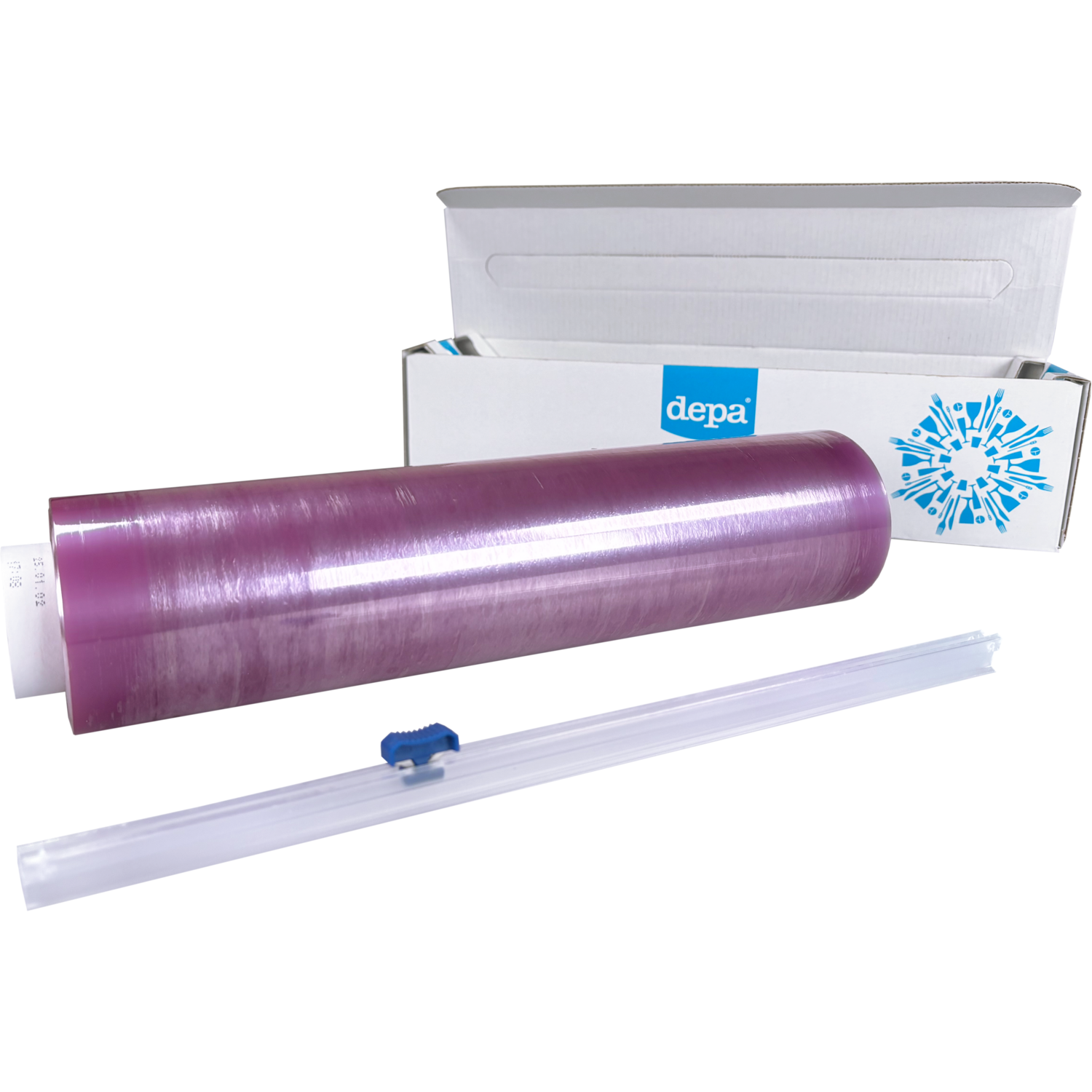 Depa Folie, zelfklevend, op rol/dispenserdoos, PVC, 30cm, 300m, 8my, transparant 1
