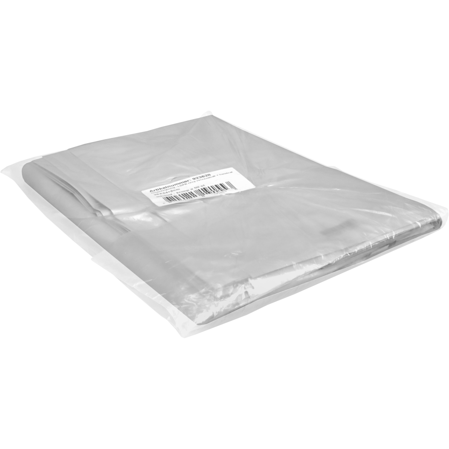 Zak, Verzendzak met handvat, Gerecycled LDPE, 36x54cm, 65my, wit 4