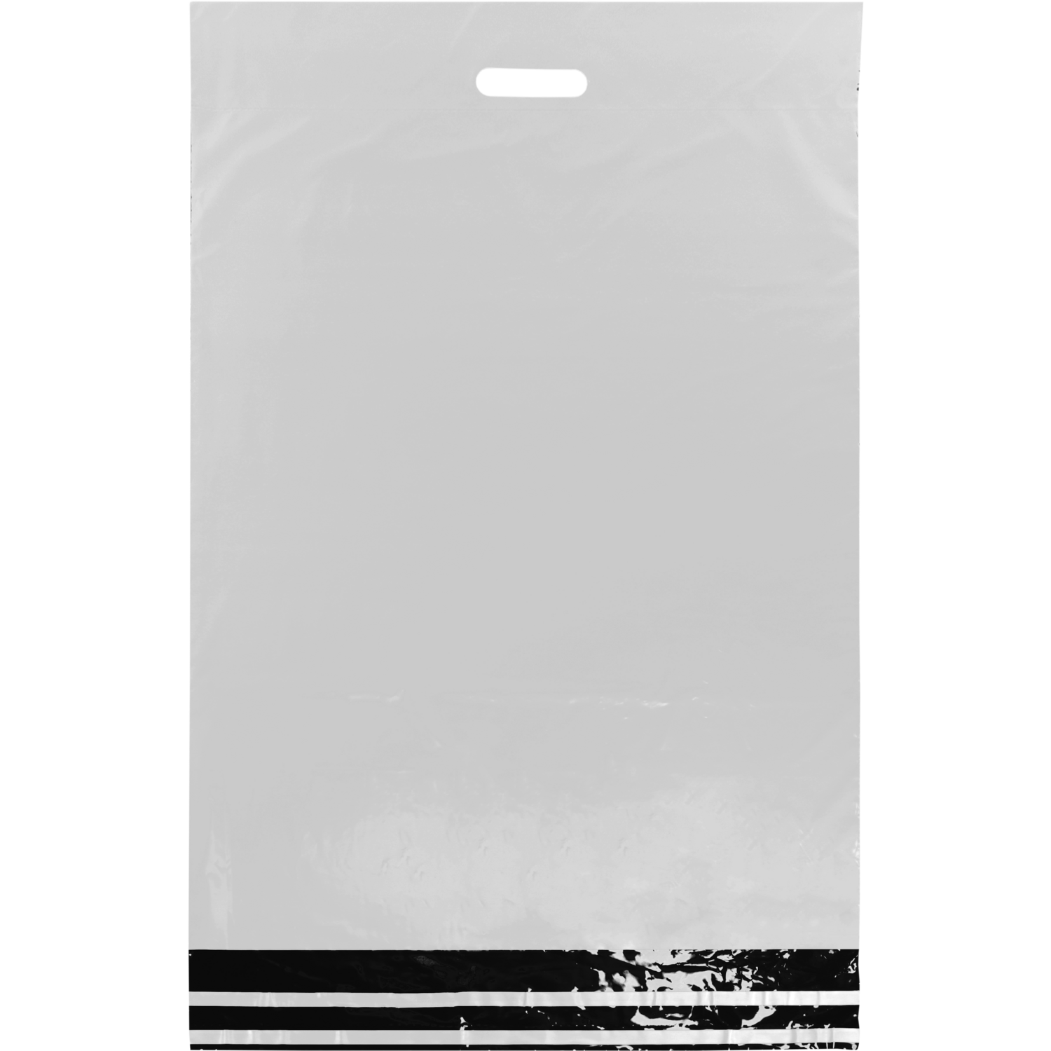 Zak, Verzendzak met handvat, Gerecycled LDPE, 50x70cm, 65my, wit 2