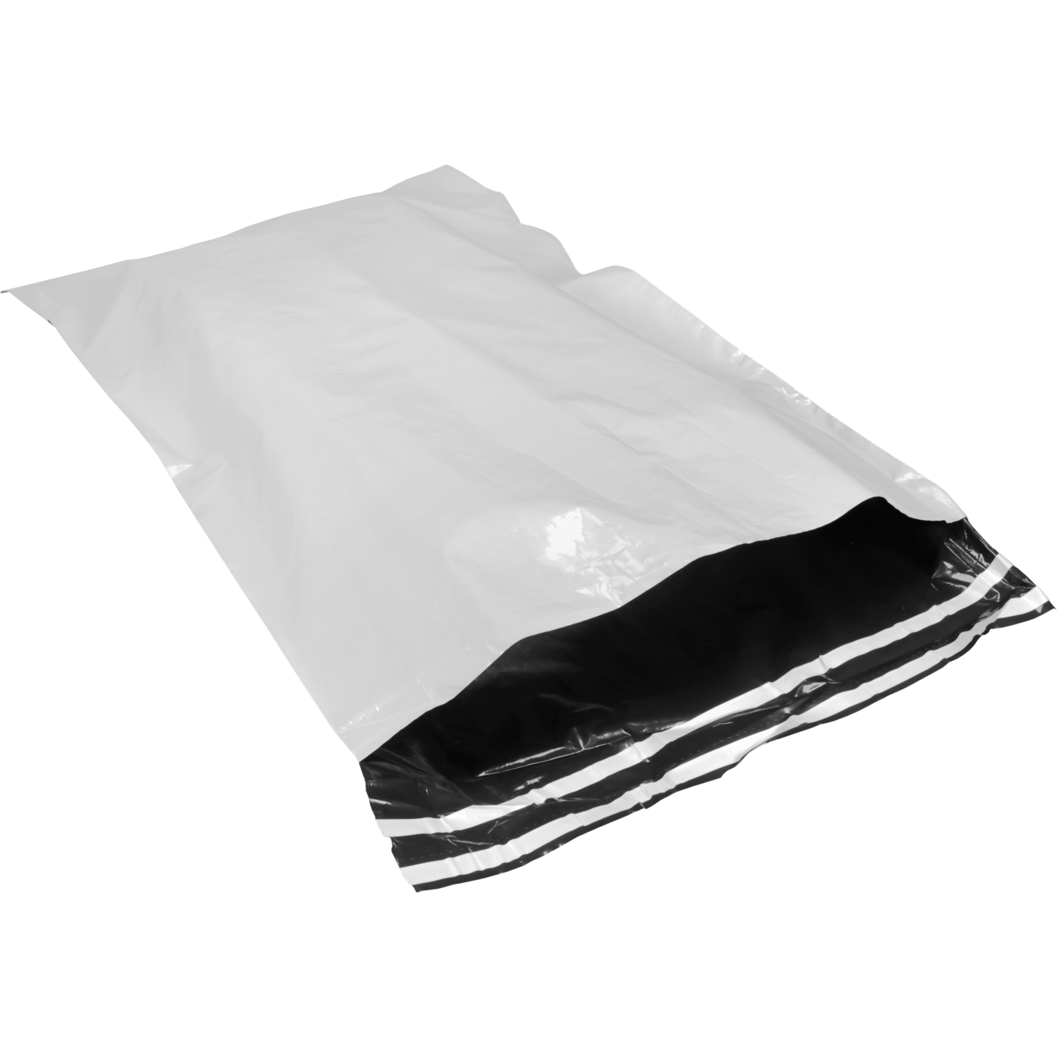 Zak, Verzendzak met handvat, Gerecycled LDPE, 50x70cm, 65my, wit 3