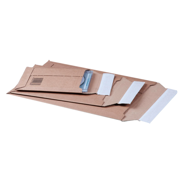 SendProof® Envelop, verzendenvelop, 292x210mm, A4, strip, golfkarton, bruin 1