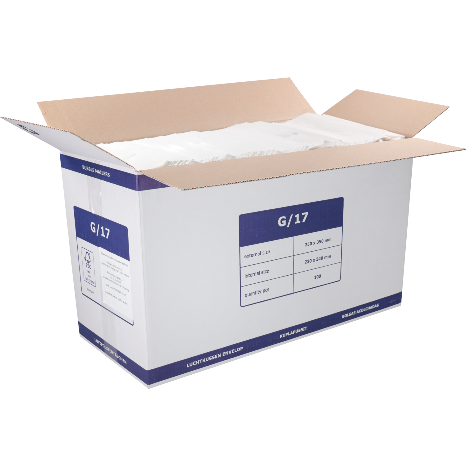 Envelop, luchtkussenenvelop, 340x240mm, G, papier + PE, wit 5