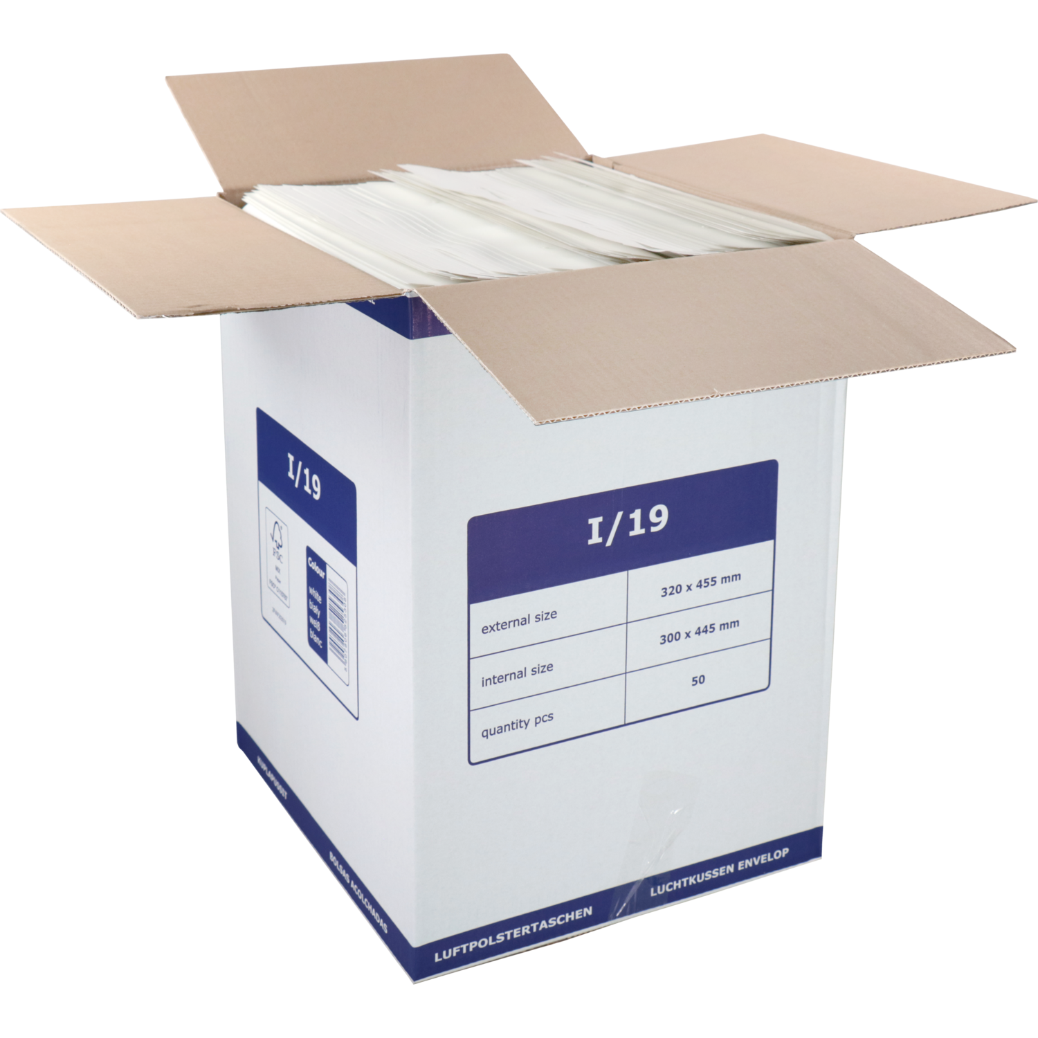Envelop, luchtkussenenvelop, 445x300mm, I, papier + PE, wit 5