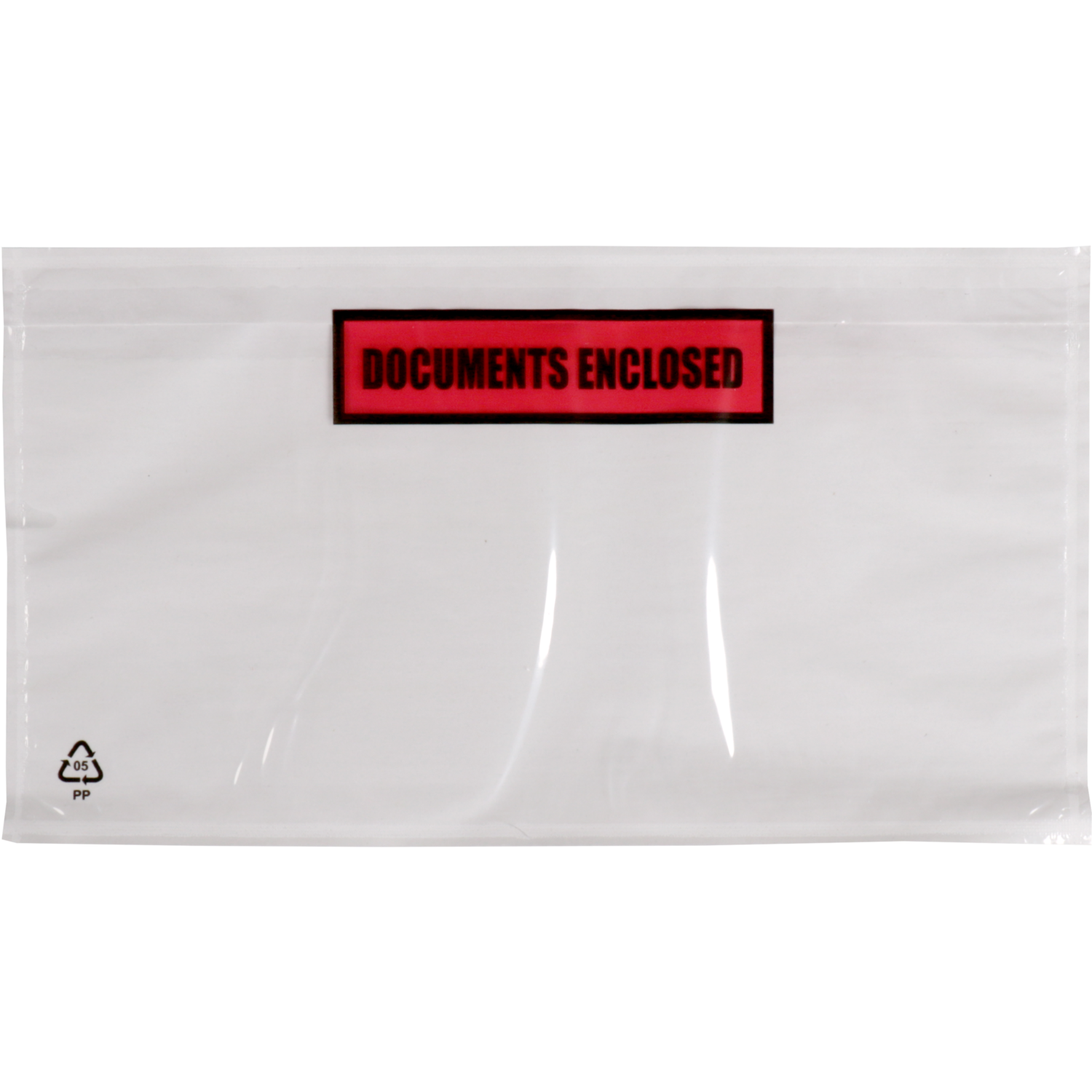 SendProof® Envelop, paklijstenvelop, documents enclosed, 225x122mm, DL, zelfklevend, lDPE, wit/transparant 1
