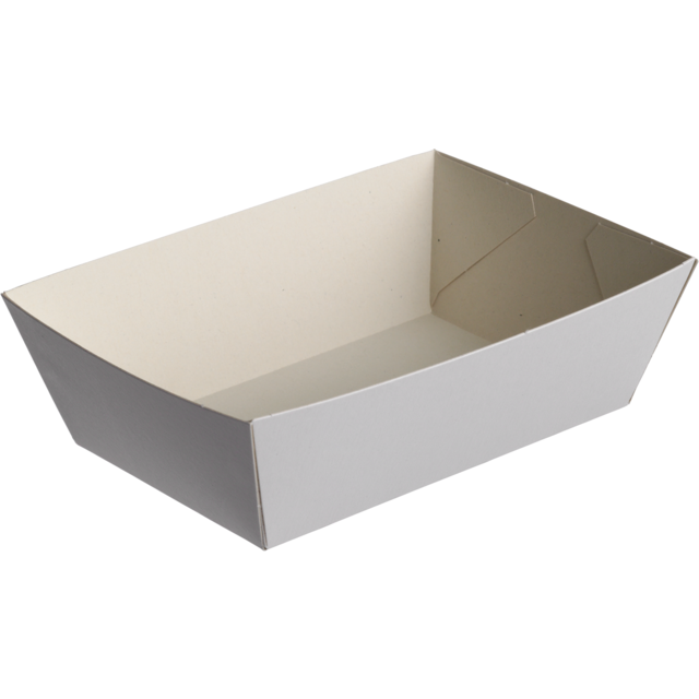 Bak, Karton + kleicoating, KA9, snackbak, 11x7x4cm, wit 1