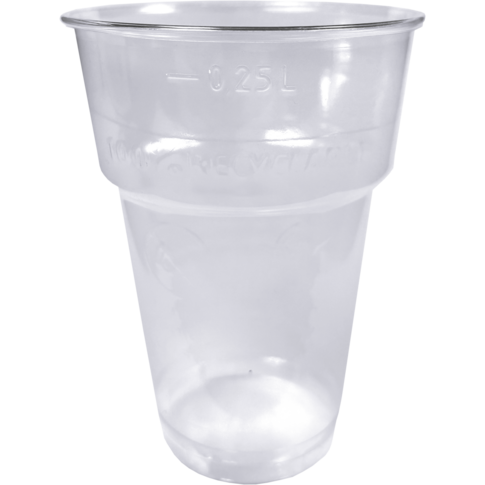 Glas, bierglas, Proppy, gerecycled PET, 250ml, 108mm, helder