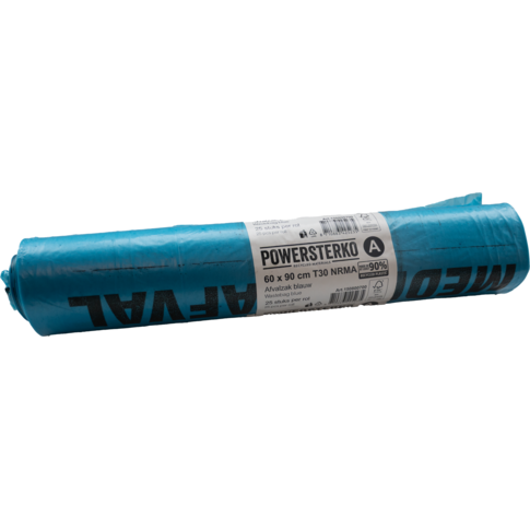 PowerSterko Afvalzak, Gerecycled LDPE, 60x90cm, T30, blauw