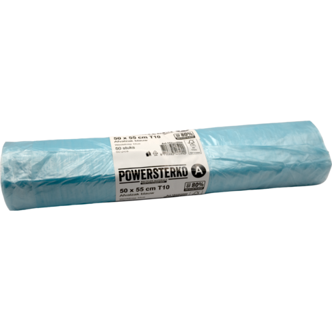 PowerSterko Afvalzak, Gerecycled LDPE, 50x55cm, T10, blauw