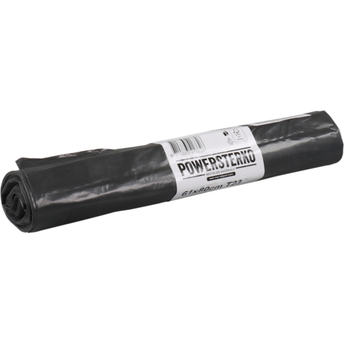 PowerSterko Afvalzak, Gerecycled LDPE, 61x80cm, T23, grijs