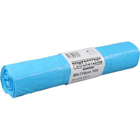 PowerSterko Afvalzak, Gerecycled LDPE, 80x110cm, T25, blauw