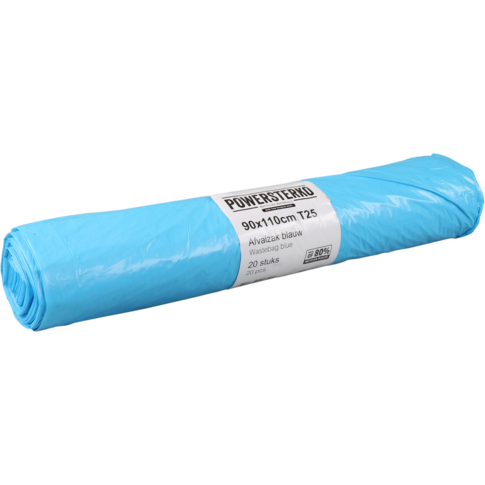 PowerSterko Afvalzak, Gerecycled LDPE, 90x110cm, T25, blauw