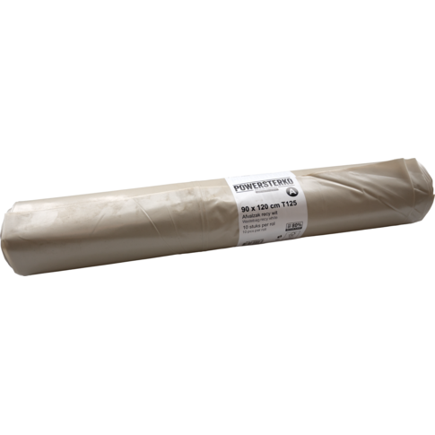 PowerSterko Afvalzak, Gerecycled LDPE, 90x120cm, T125, wit