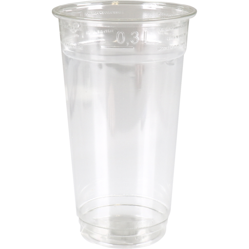 Glas, gerecycled PET, 128mm, 0.3l, transparant