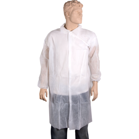 ComFort Bezoekersjas, XL, drukknoop, PP, wit
