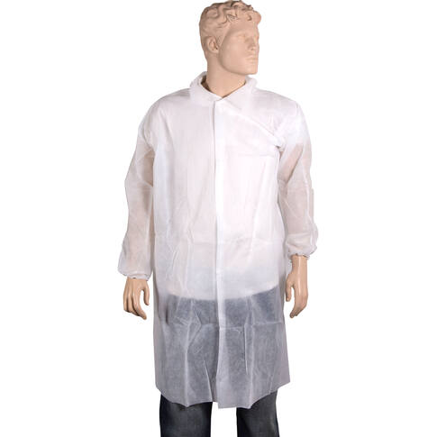 ComFort Bezoekersjas, XXL, drukknoop, PP, wit