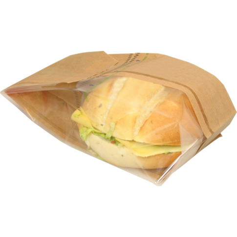 Zak, Brood- en banketzak, Kraftpapier + PET, 11/ 6x34cm, bruin
