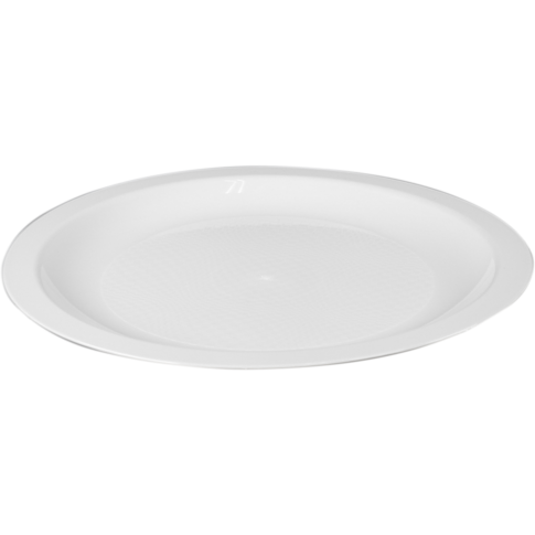 Goldplast Bord, dessertbord, Use & reuse, reusable, rond, 1-vaks, pP, Ø18.5cm, wit