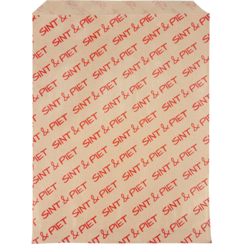 Zak, Fourniturenzak, Papier, 22x29cm, Sint & Piet, bruin/rood