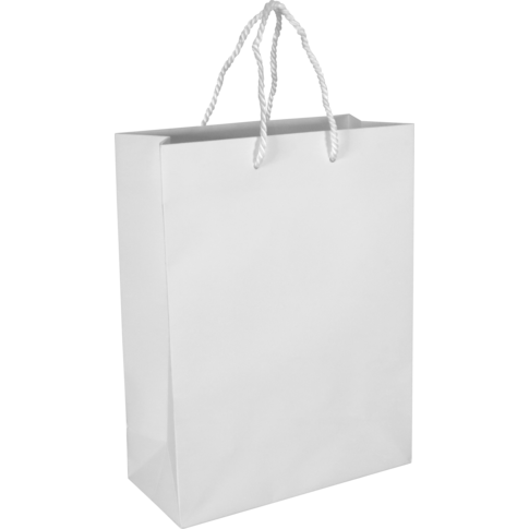 Tas, Papier, met koord, 22x 10x29cm, draagtas, wit