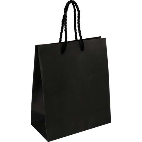 Tas, Papier, met koord, 16x 8x19cm, draagtas, zwart