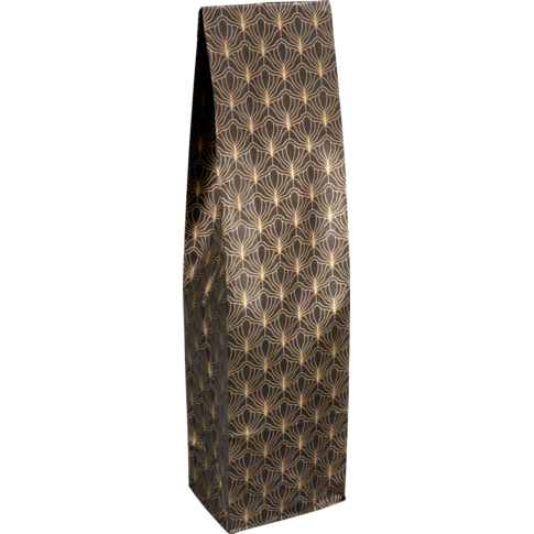 Fleszak, 10x40x8cm, papier, zwart/goud
