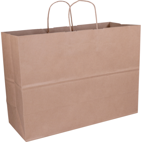 Tas, Kraftpapier, gedraaid papieren koord, 45x 17x33cm, draagtas, bruin