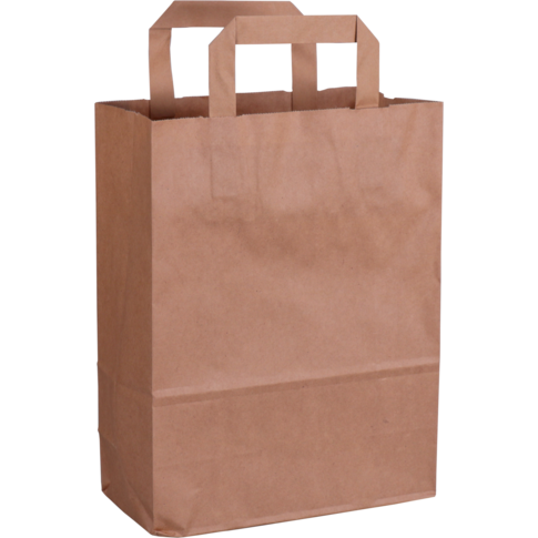 Tas, Papier, platte handgreep, 22x 10x28cm, draagtas, bruin