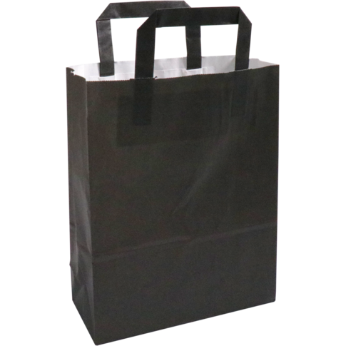 Tas, Papier, platte handgreep, 22x 10x28cm, draagtas, zwart