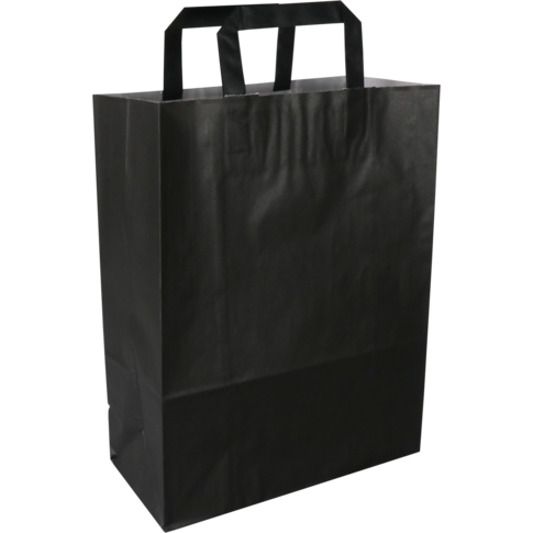 Tas, Papier, platte handgreep, 26x 12x35cm, draagtas, zwart